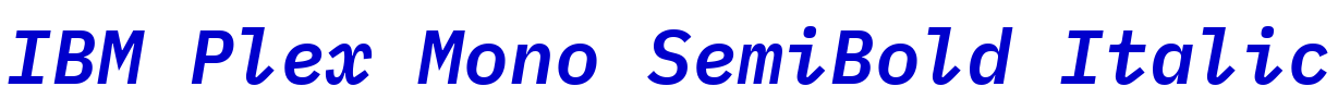 IBM Plex Mono SemiBold Italic الخط